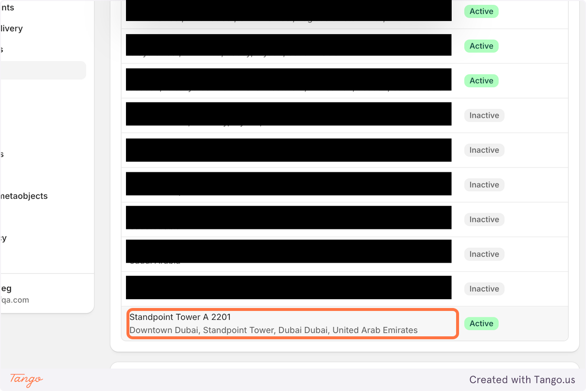 Click on Desired location and share URL